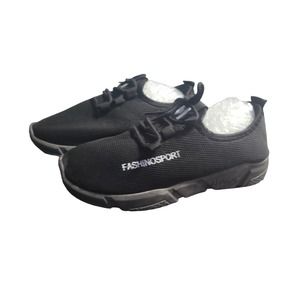 Black Women's Breathable Mesh Sneakers, Sporty Casual Shoes, Outdoor Comfort